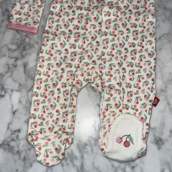 NWT Magnetic Me White & Pink Cherry Footie - Picture 5 of 6